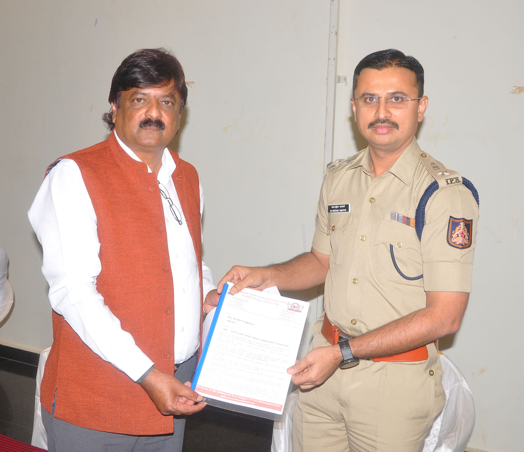 ಜಿಲ್ಲಾ ಪೊಲೀಸ್ ವರಿಷ್ಟಾಧಿಕಾರಿಗಳಿಗೆ ಮೂಡಿಗೆರೆ ತಾಲ್ಲೂಕು ಬೆಳೆಗಾರ ಸಂಘ ಮನವಿ